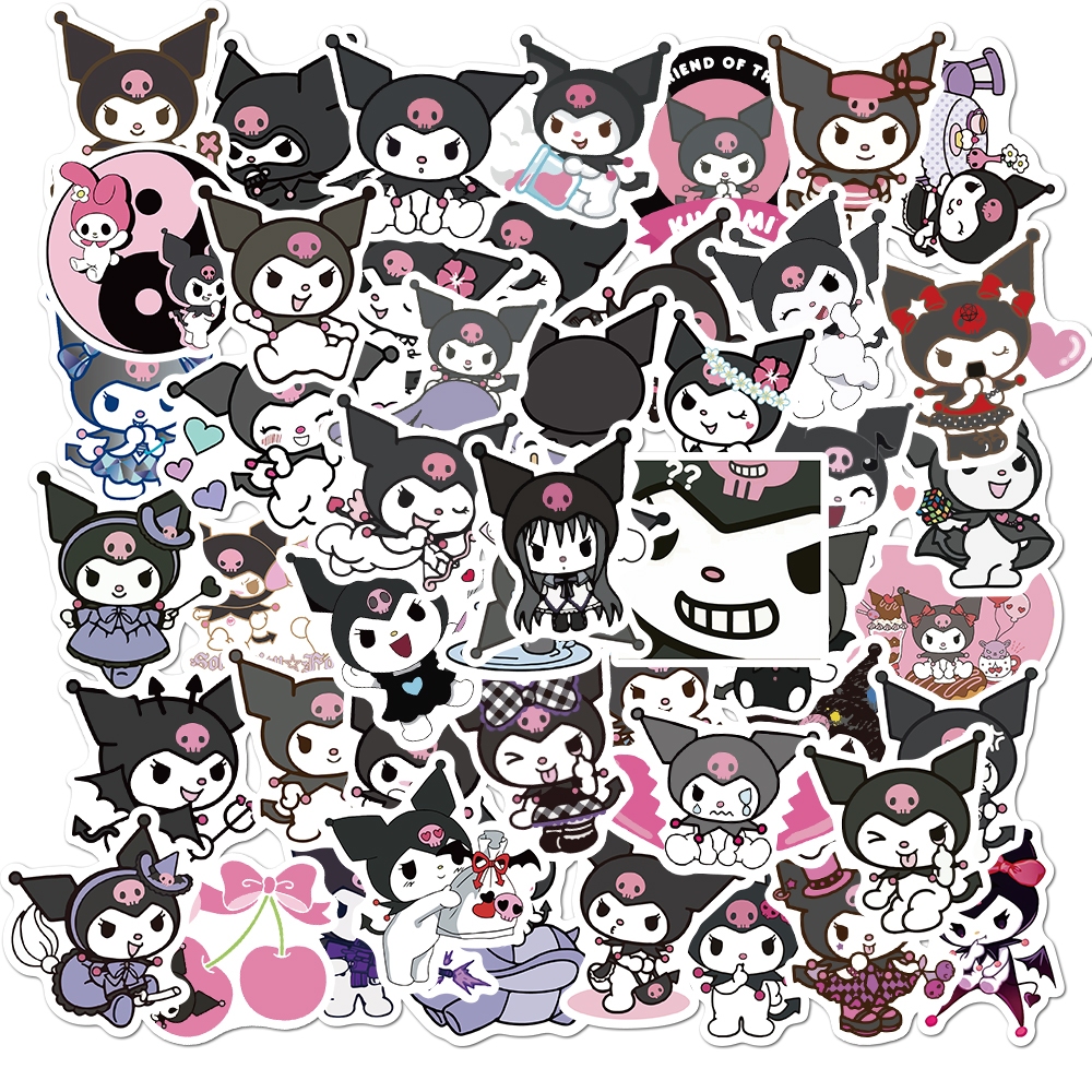 50Pcs kuromi sanrio Character Stickers Anime DIY Fashion Mixed Doodle ...