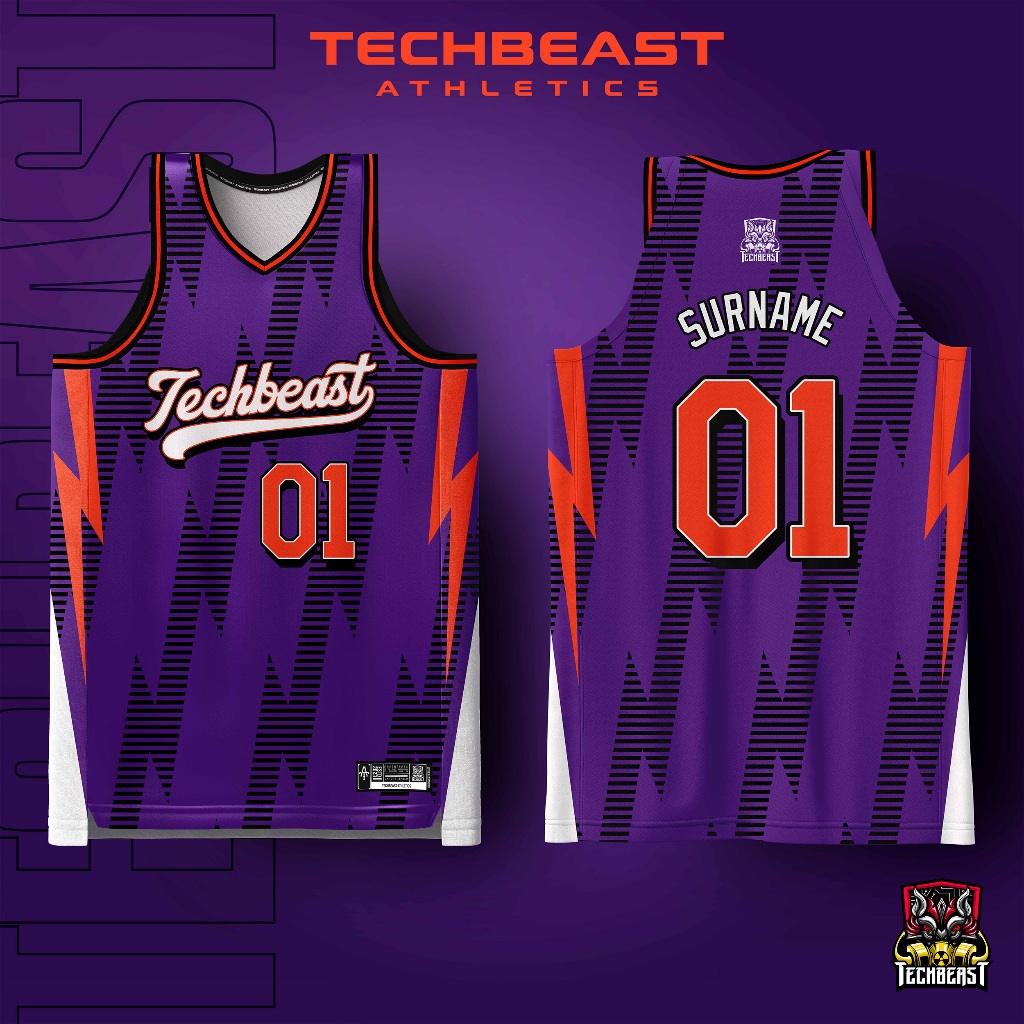 Blitz Violet Full Sublimation Basketball Jersey Techbeast ( CUSTOM NAME ...