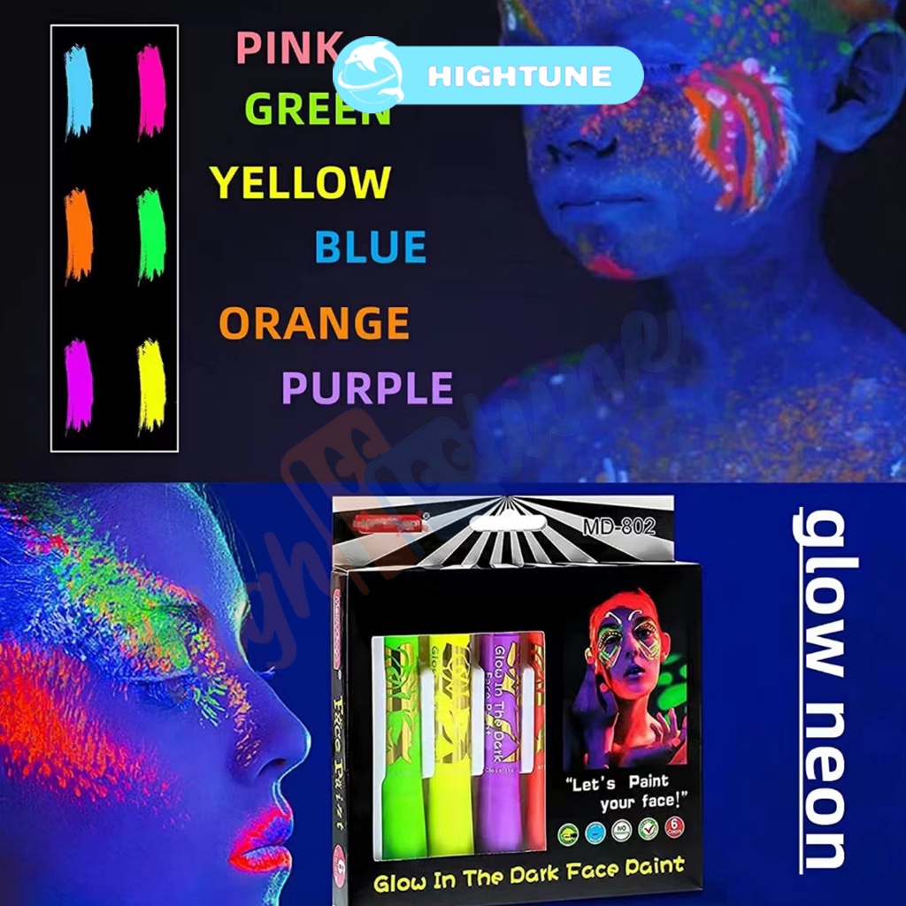Hightune Face Paint NonToxic Crayon Face Paint GlowInTheDark Face