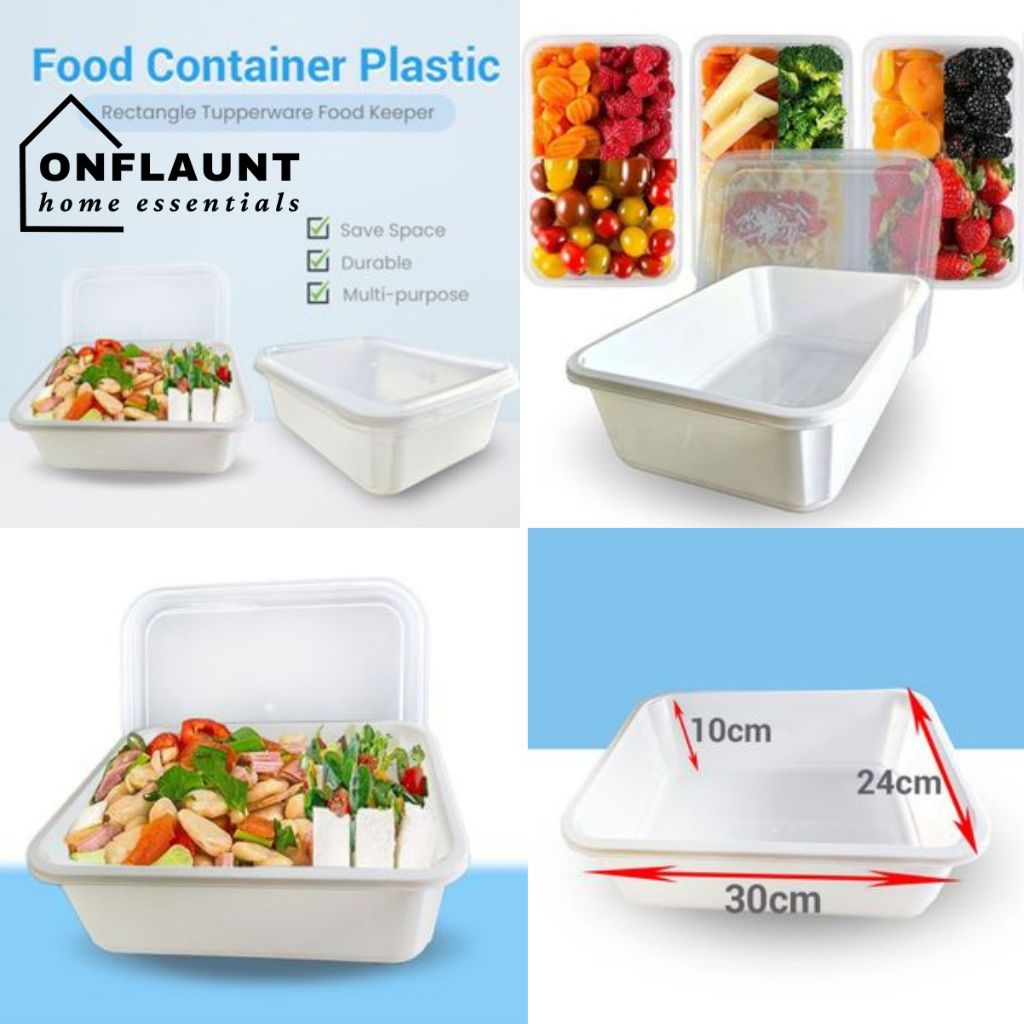 OnFlaunt Rectangle Food Container Plastic Food Keeper Lunchbox Reusable ...