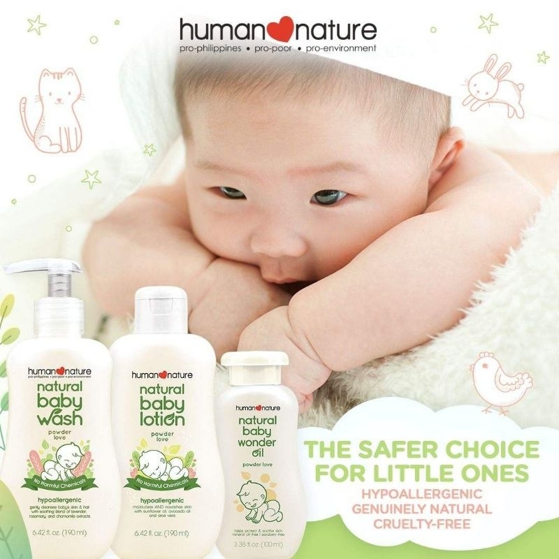 Human Nature Baby Care (Wash, Lotion, Oil, Powder, Nappy Cream