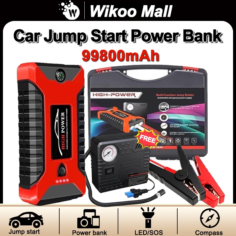 Car Jumper Starter 99800mAh Rechargeable Multi-function Emergency Power ...