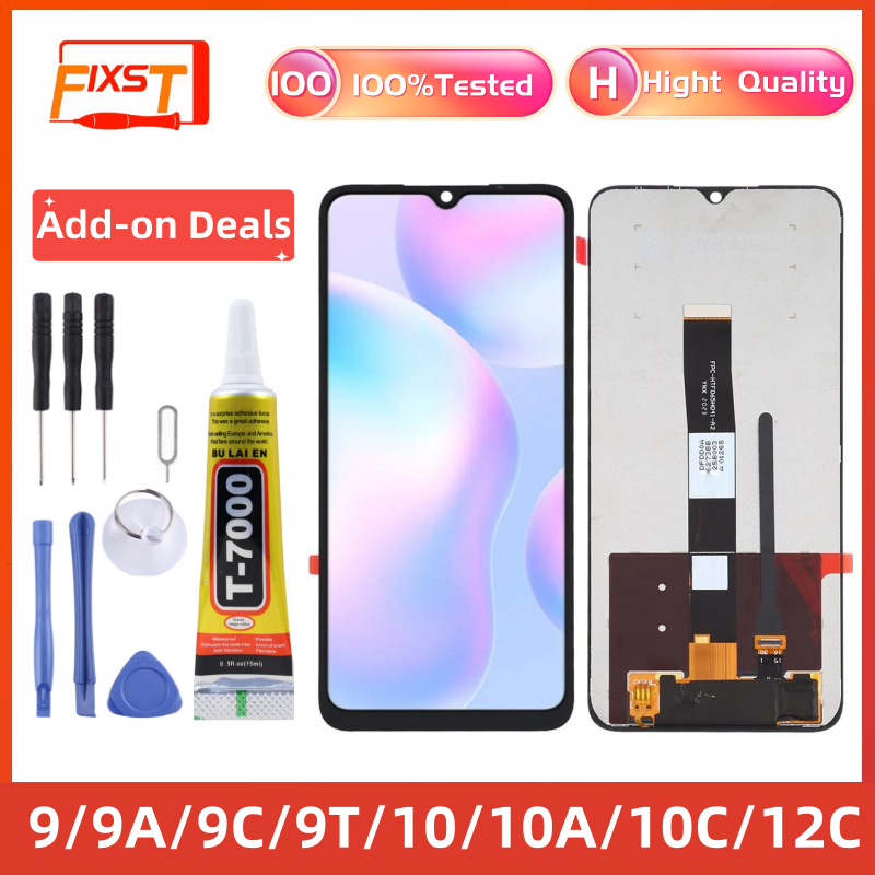 For Redmi 9 9a 9c 9t 10 10a 10c 12c Lcd Display Touch Screen Digitizer Replacement Shopee 3526