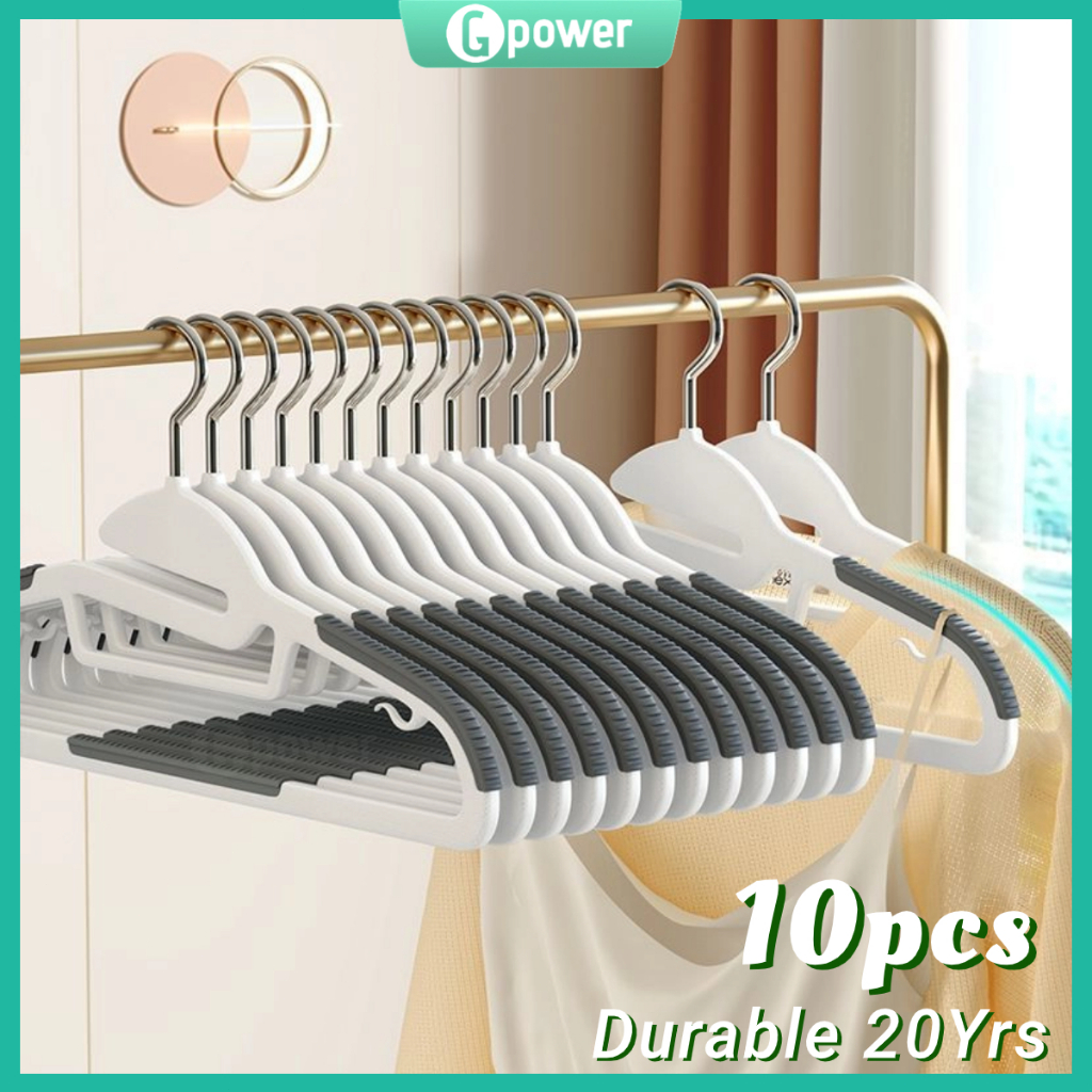 GPower 10pcs/Lot Nonslip Drying Hanger Premium Strong Clothes Hanger