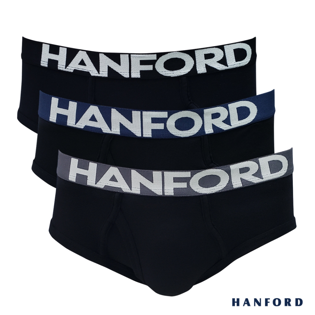 Hanford Men Premium Ribbed Cotton Modern Hipster Briefs w/ Fly Opening ...