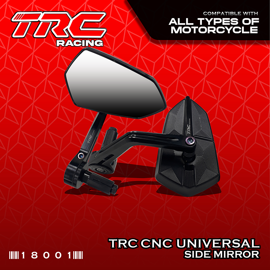 TRC Racing Universal Bar End Side Mirror CNC LTO APPROVED 18001