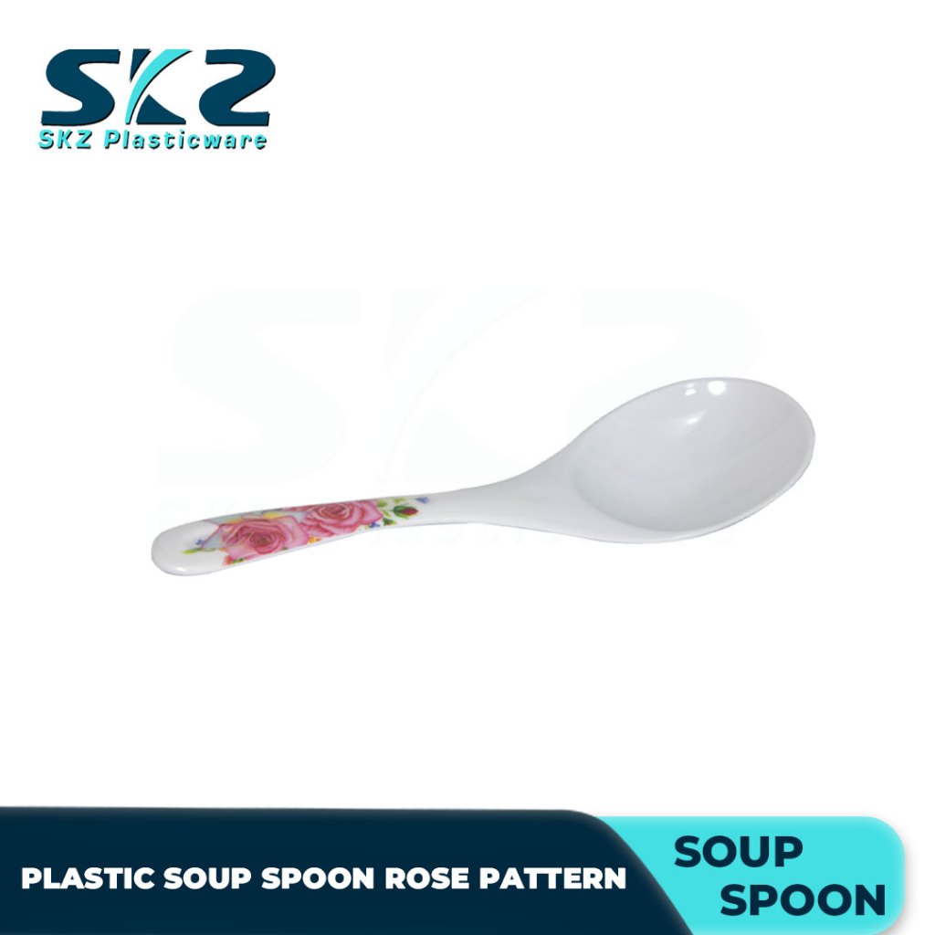 Melamine Plastic Soup and Rice Laddle With Rose Pattern Shopee