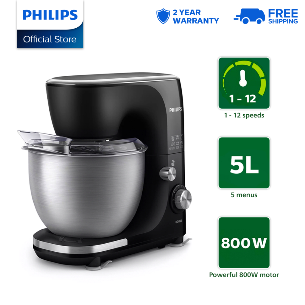 Philips Kitchen Mixer Machine HR7922 5L Stainless Steel Bowl 12 Speeds