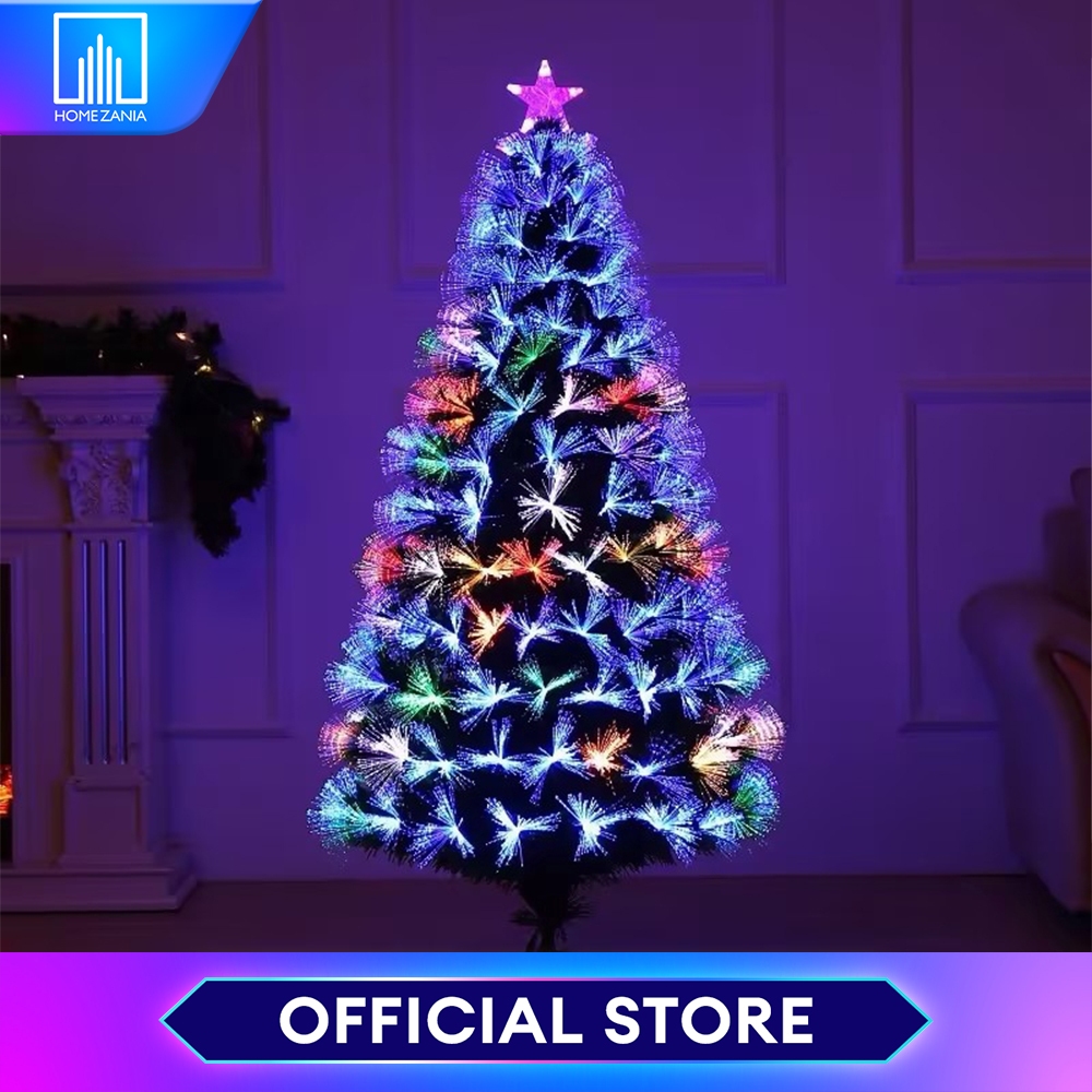 Home Zania Fiber Optics Christmas Tree with Colorful LED Lights and Star Topper 120 and 150cm