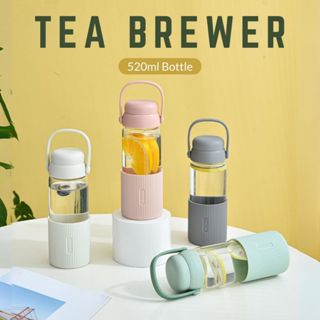 Portable Glass Tea Infuser Bottle Thermal Insulation Travel Tumbler Mug  Leakproof for Leaf Flower Herbal Tea Bags 700ml