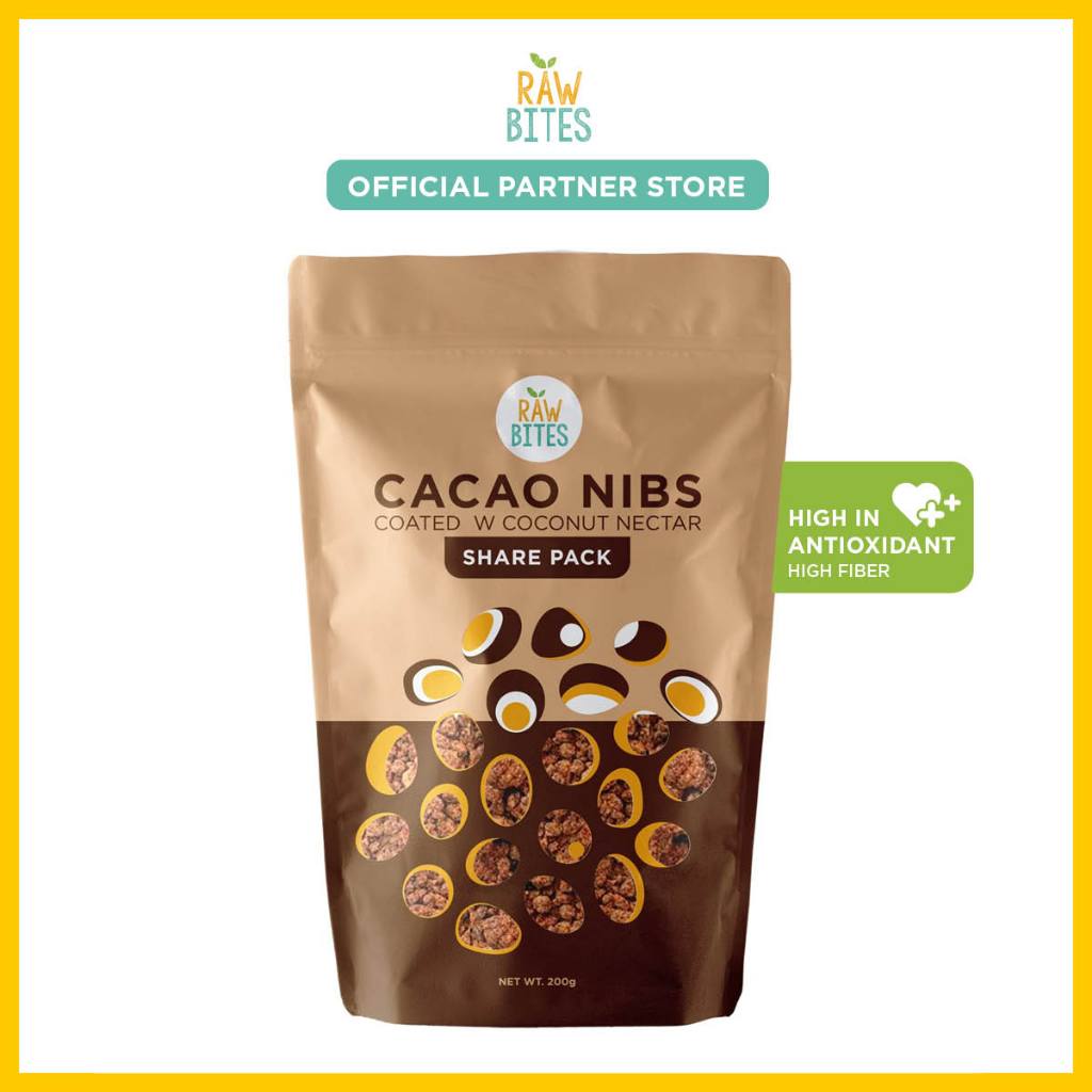 Raw Bites Cacao Nibs Coated with Coconut Nectar 200g (High in