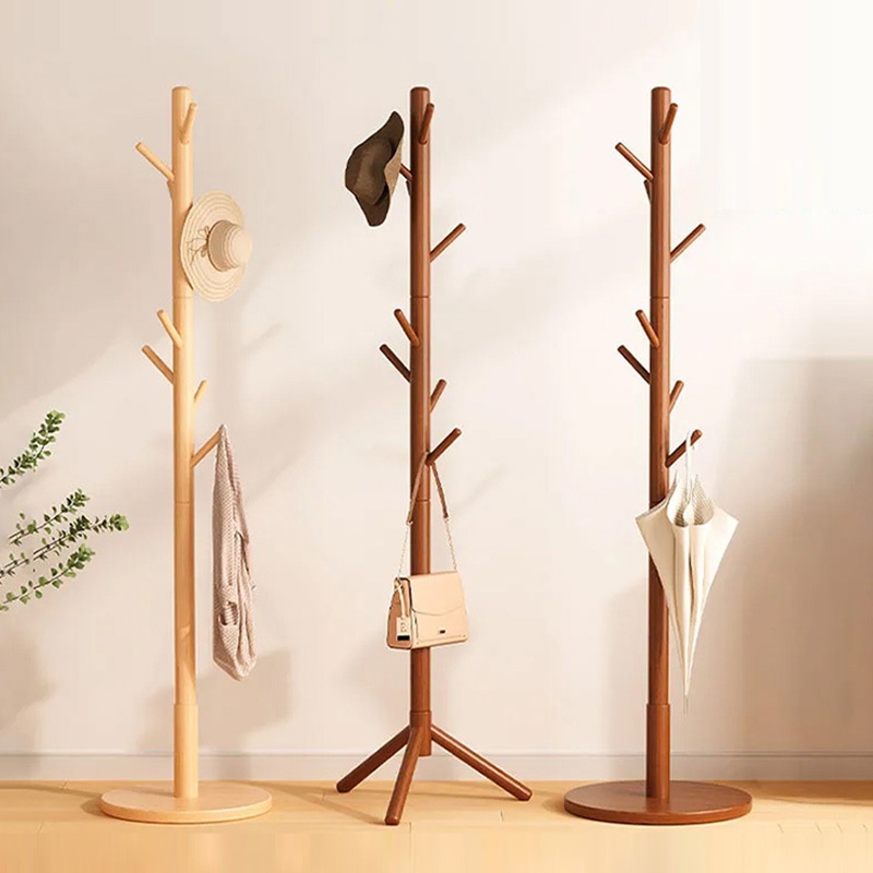 Original Solid Wood Coat Rack TreeShaped Clothes Rack Bedroom Wooden