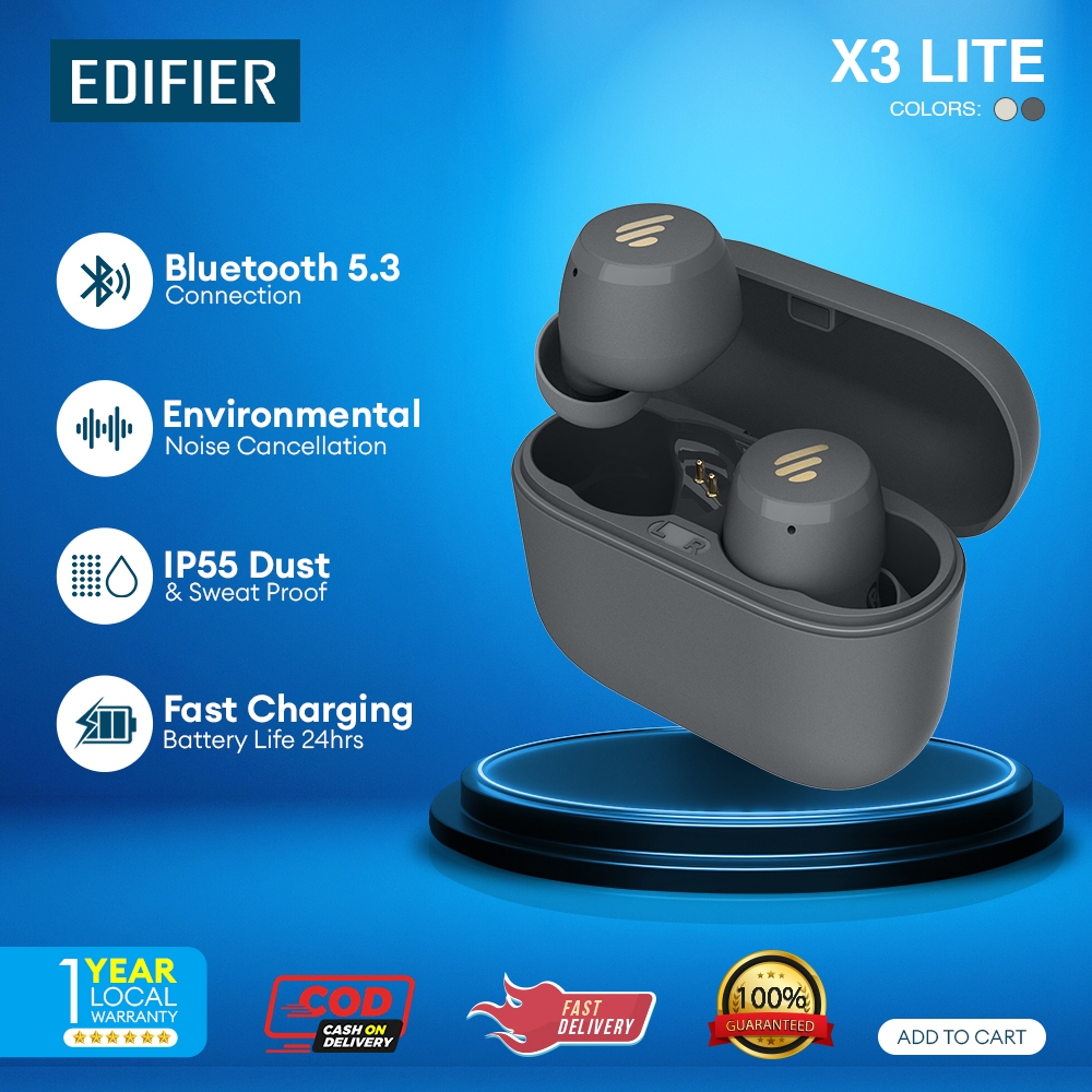 EDIFIER X3 Lite TWS Wireless Earphone Bluetooth 5.3 Voice Assistant ...