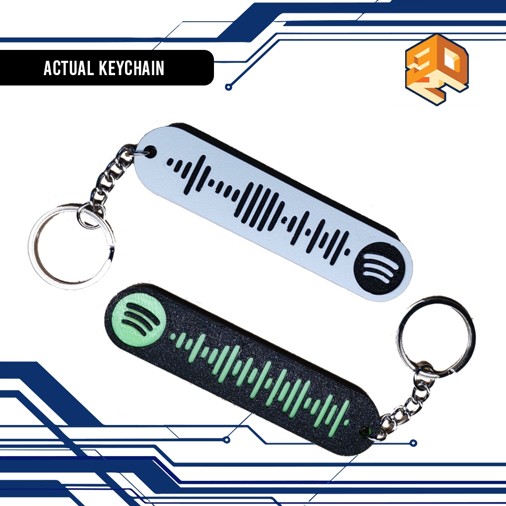 Spotify Code Keychain Customized 3D Print (with Metal Chain) | Shopee ...