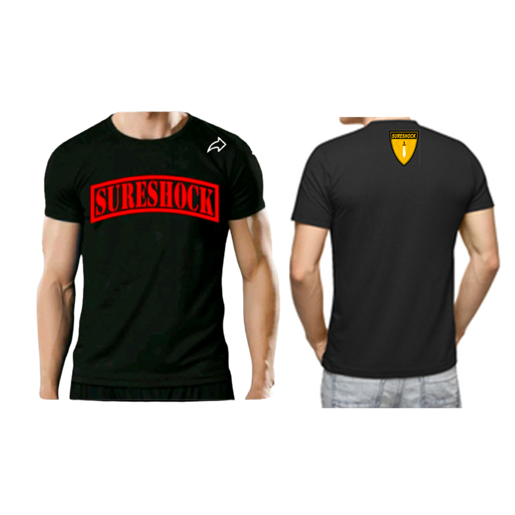 sureshock with LOGO black tshirt design | Shopee Philippines