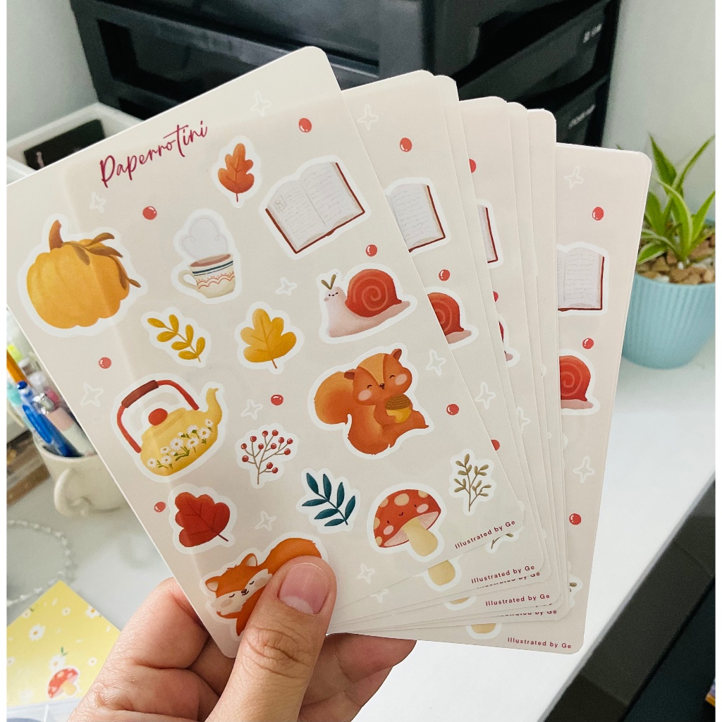 Journal Sticker Autumn Sticker Animal forest Sticker for Journal and ...