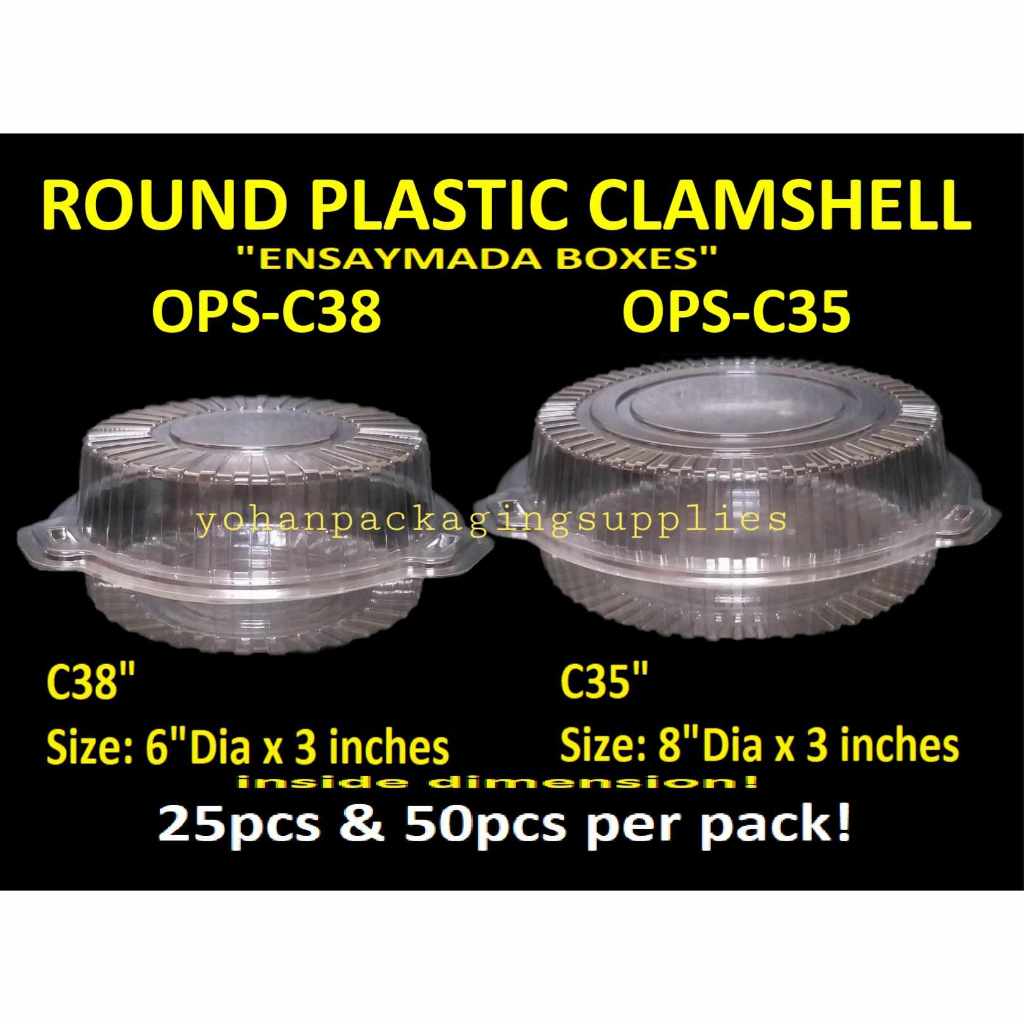 ROUND PLASTIC CLAMSHELL ENSAYMADA BOXES Shopee Philippines