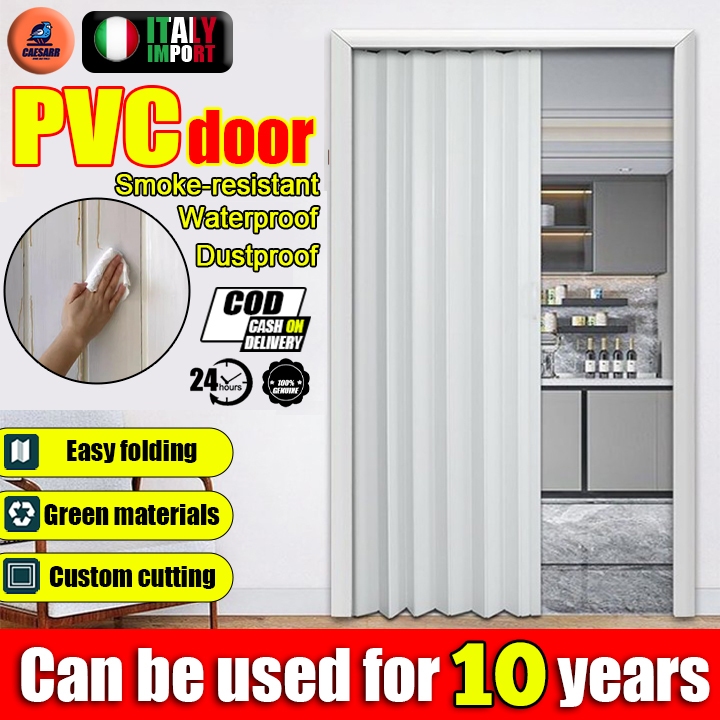 CASEARR Sliding Door Folding PVC Accordion Sliding Door 200*150CM ...