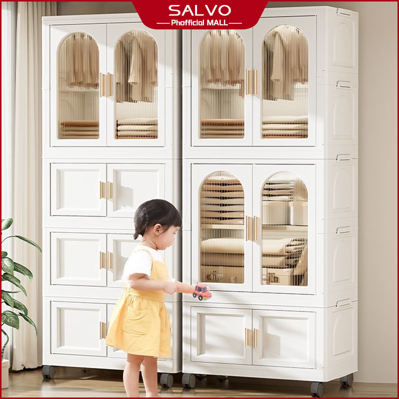 Folding Plastic Clothes Foldable Wardrobe With Wheels Clothes