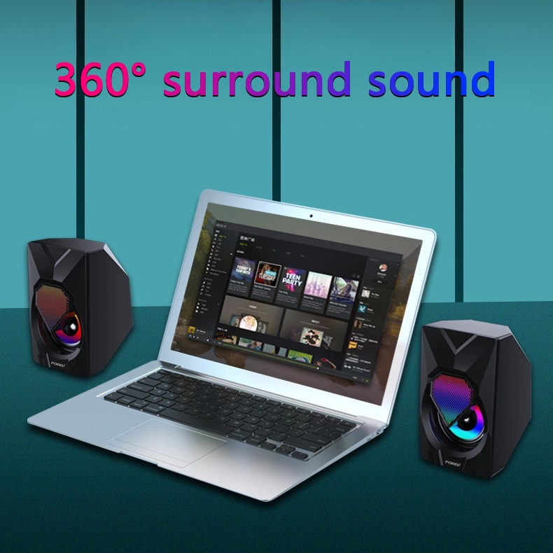 DIVIPARD Computer Speaker Colorful Lightning Effect Gaming Laptop Pc
