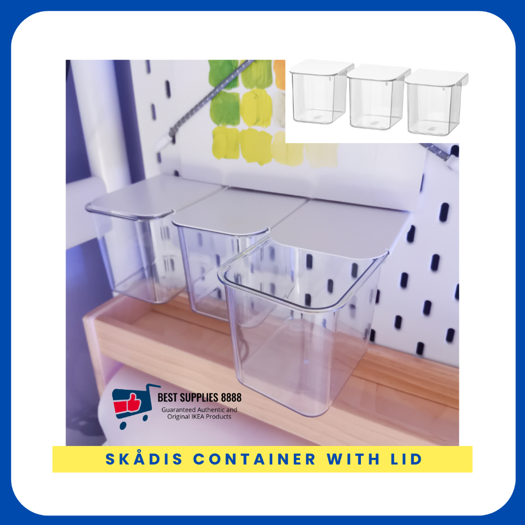 BestSupplies IKEA SKADIS Pegboard Container with lid, white, 3pcs organizer Shopee Philippines