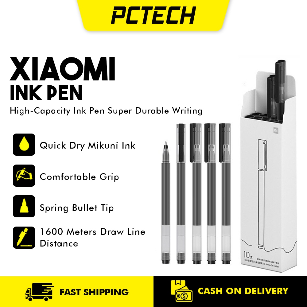 Xiaomi 10pcs Mi HighCapacity Ink Pen Super Durable Writing Sign 0.5mm