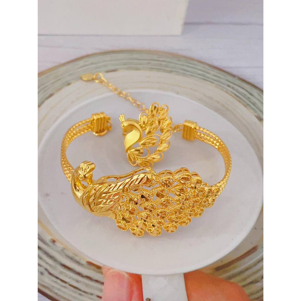 Peacock design gold bracelet with price clearance