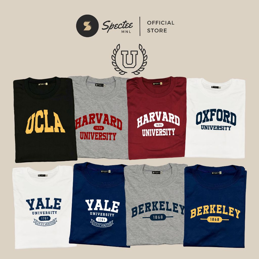 University Inspired Shirts Harvard UCLA Oxford Yale Berkeley