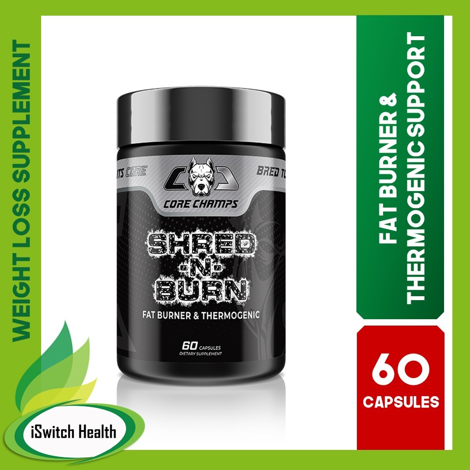 Core Champs Shred n Burn Fat Burner & Thermogenic 60 Capsules Lose