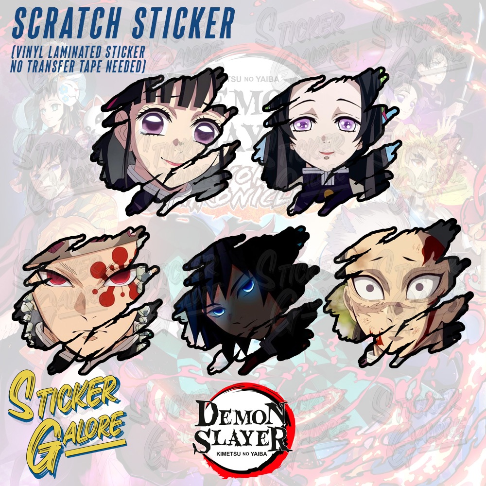 DEMON SLAYER SCRATCH STICKER (Waterproof and scratch proof) | Shopee ...