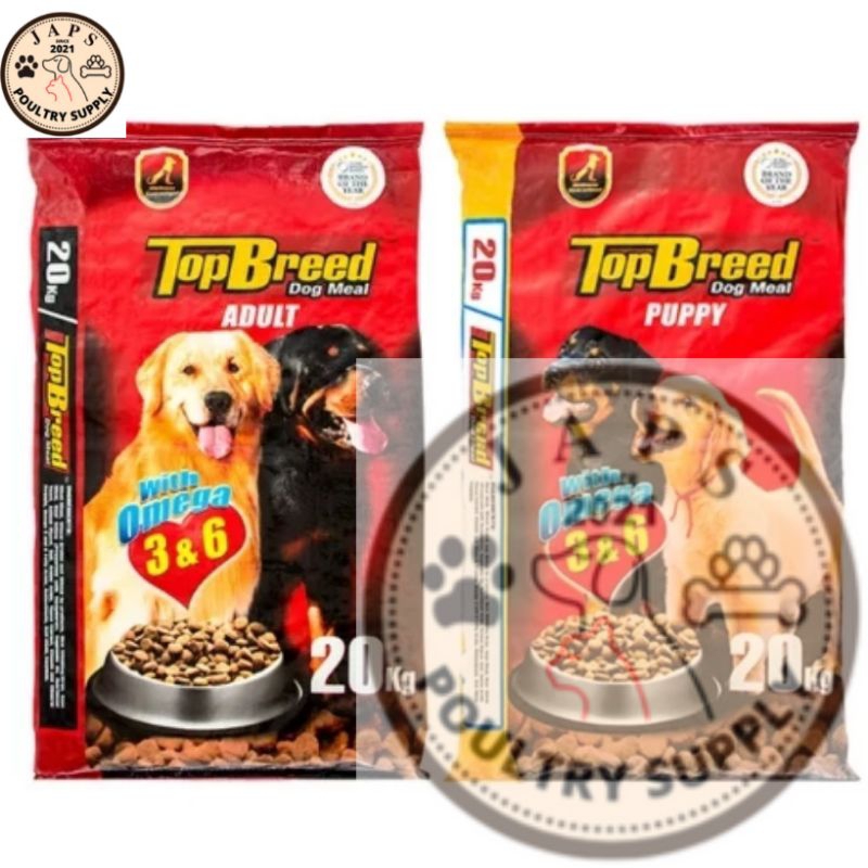 TOP BREED Dog Food for Adult and Puppy with OMEGA 3&6 (Repacked 1kg