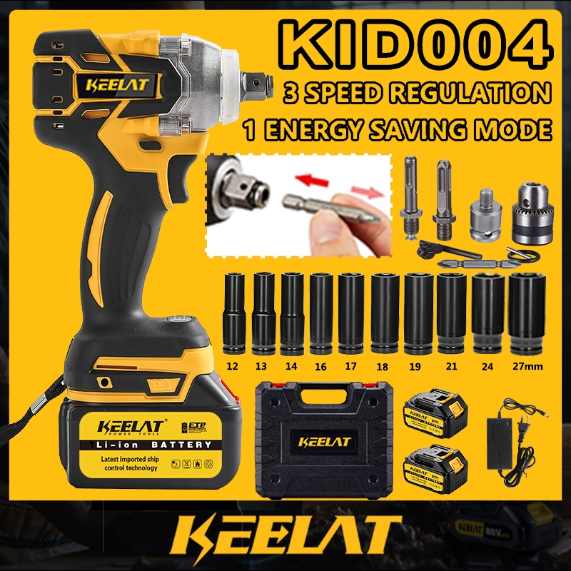 KEELAT Brushless Impact Wrench Cordless Electric Drill Screwdrivers 10
