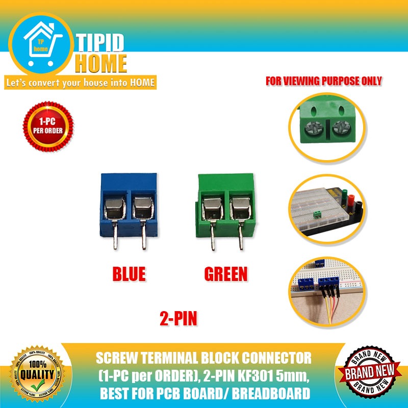 TIPID HOME SCREW TERMINAL BLOCK CONNECTOR (1-PC per ORDER), 2-PIN KF301 ...