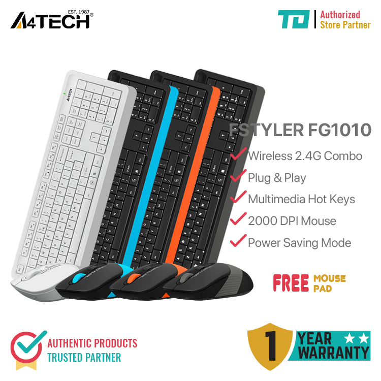 A4Tech FG1010 Wireless 2.4G Keyboard and Mouse Combo For PC Laptop