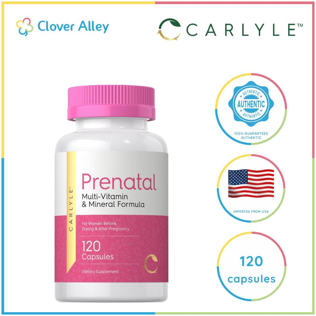 Carlyle Prenatal Multivitamins for Women 120 Capsules (12/2025 Expiry