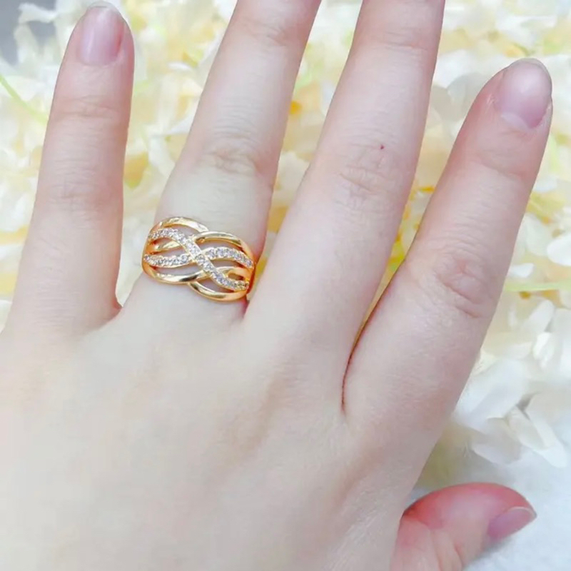 YH 18K Rose gold Plated Fashion Rings For Women Shopee Philippines
