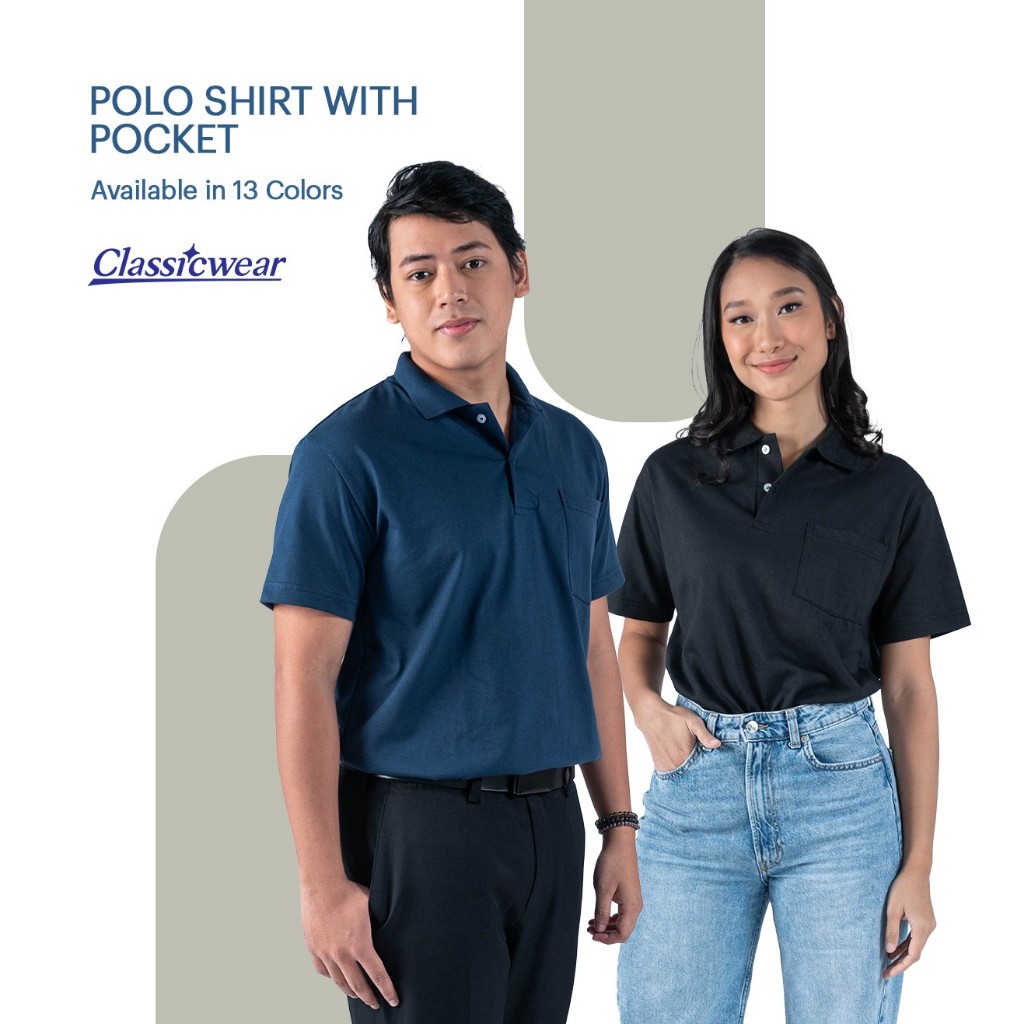 Classicwear Polo Shirt with Pocket Black Navy Royal Blue Ice Lilac Heather White Shopee Philippines