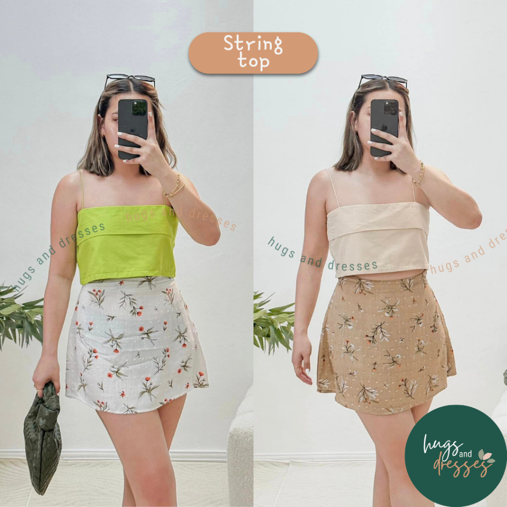 STRING top with functional side zipper | Shopee Philippines