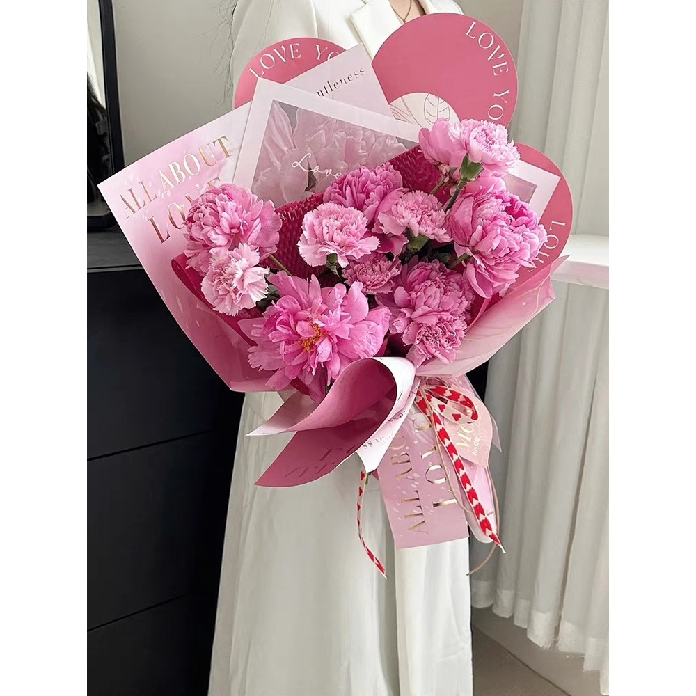 10 pcs 53cm*38cm bouquet wrapping paper Valentine's Day hot stamping