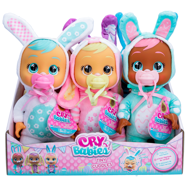 Cry Babies Tiny Cuddle Bunnies-9 Inch Baby Doll, Cries Real Tears ...