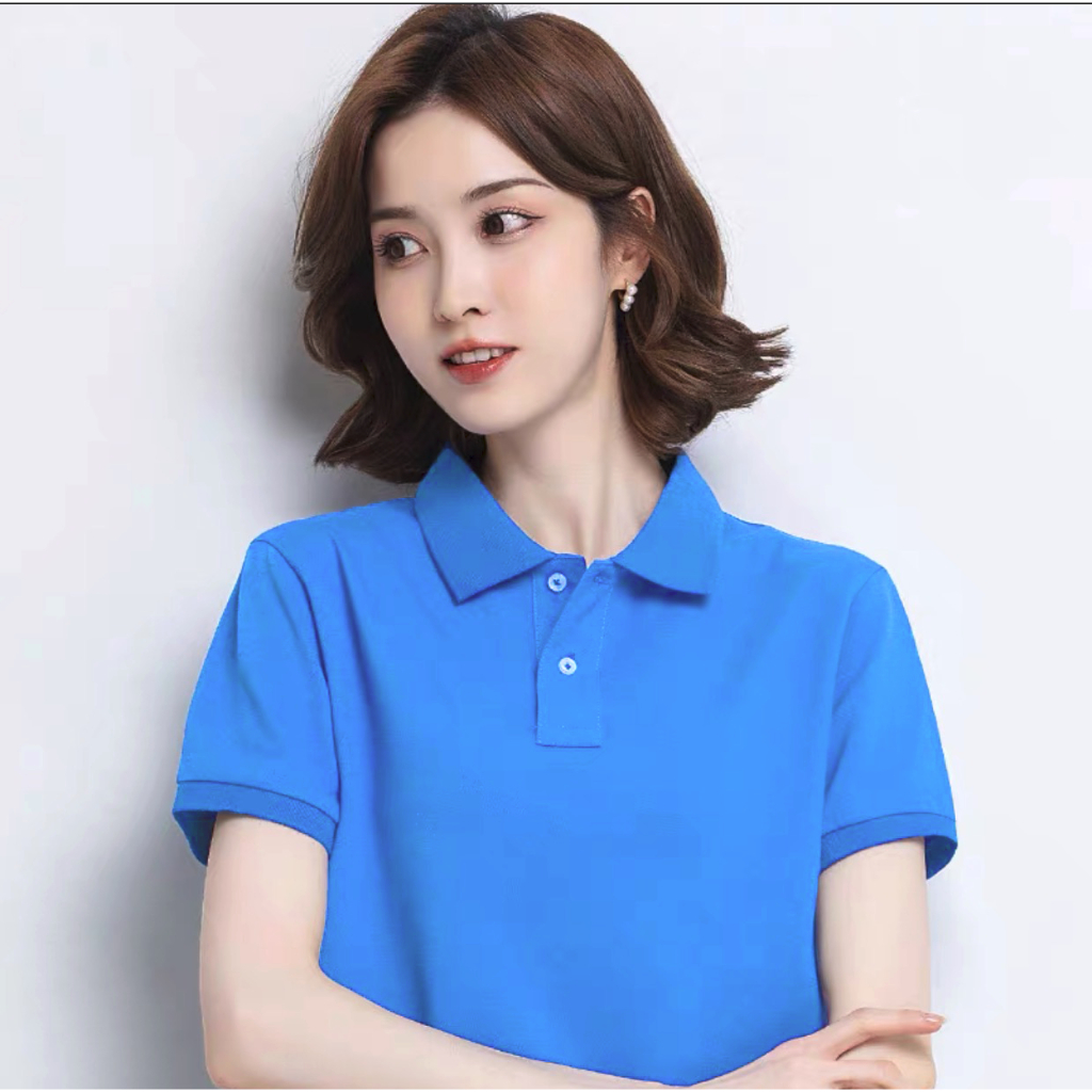 Women Sky Blue Color Drifit Polo Shirt Unisex Quality Korea Fashion T Shirt Shopee Philippines