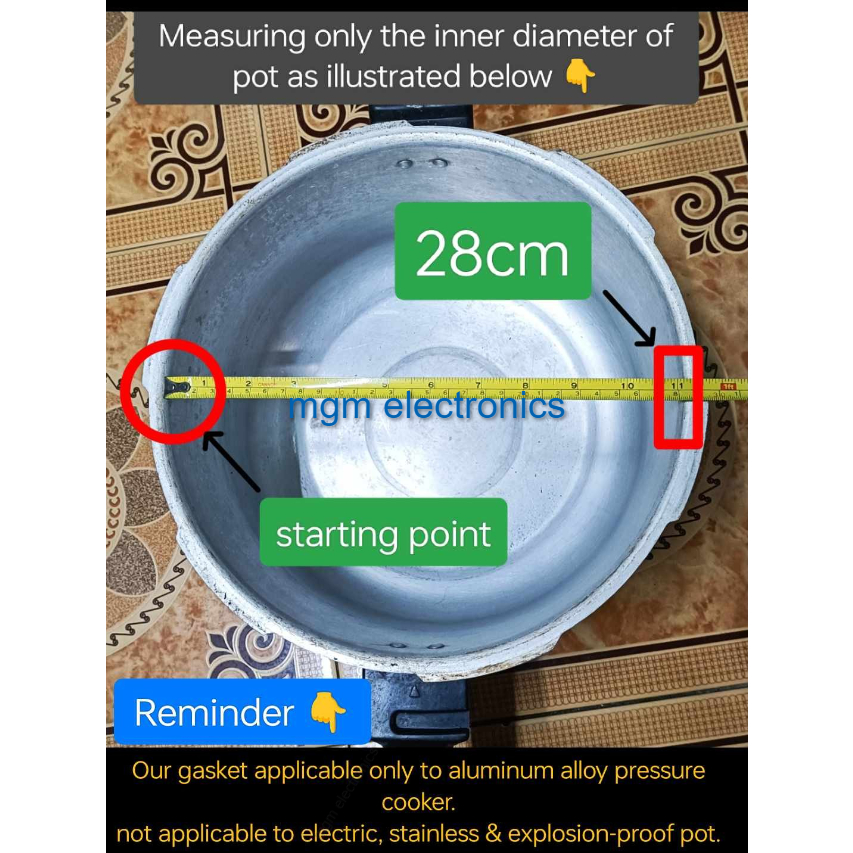 Pressure Cooker Rubber Seal Gasket sizes 18, 20, 22, 24, 26, 28, 30, 32