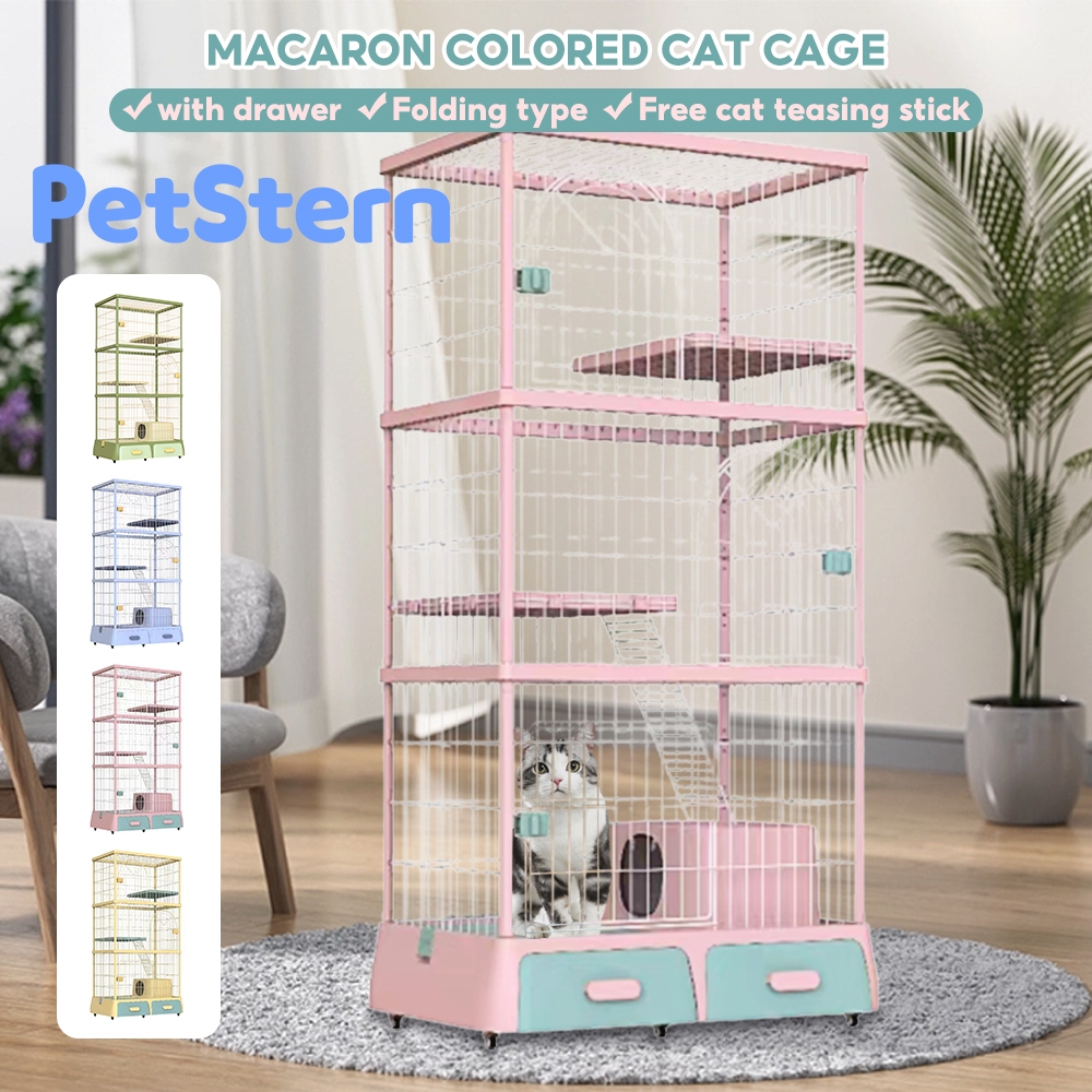 Cat playpen with litter hot sale box