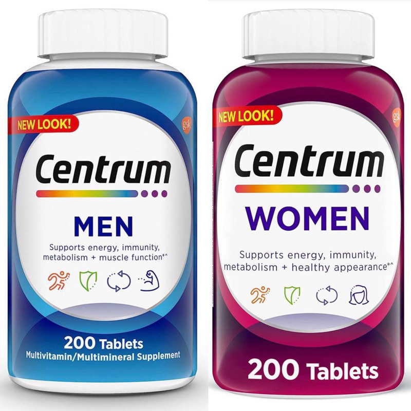 Centrum Multivitamin for Men & Women 200 / 250 tabs w/Iron Vitamin A,B