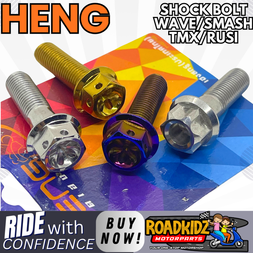 HENG REAR SHOCK BOLTS WAVE/SMASH/TMX/RUSI 1 PC (PER PIECE) 10x35 ...