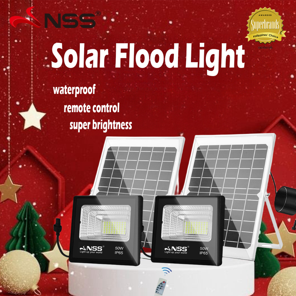 NSS Solar Lights Outdoor Solar Flood Lights IP65 Waterproof Dusk to