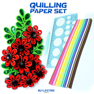 24Pcs DIY Quilling Paper Slotted Tools Sets Art Craft Decoration(color  random) Plastic Paper Slotted Tools