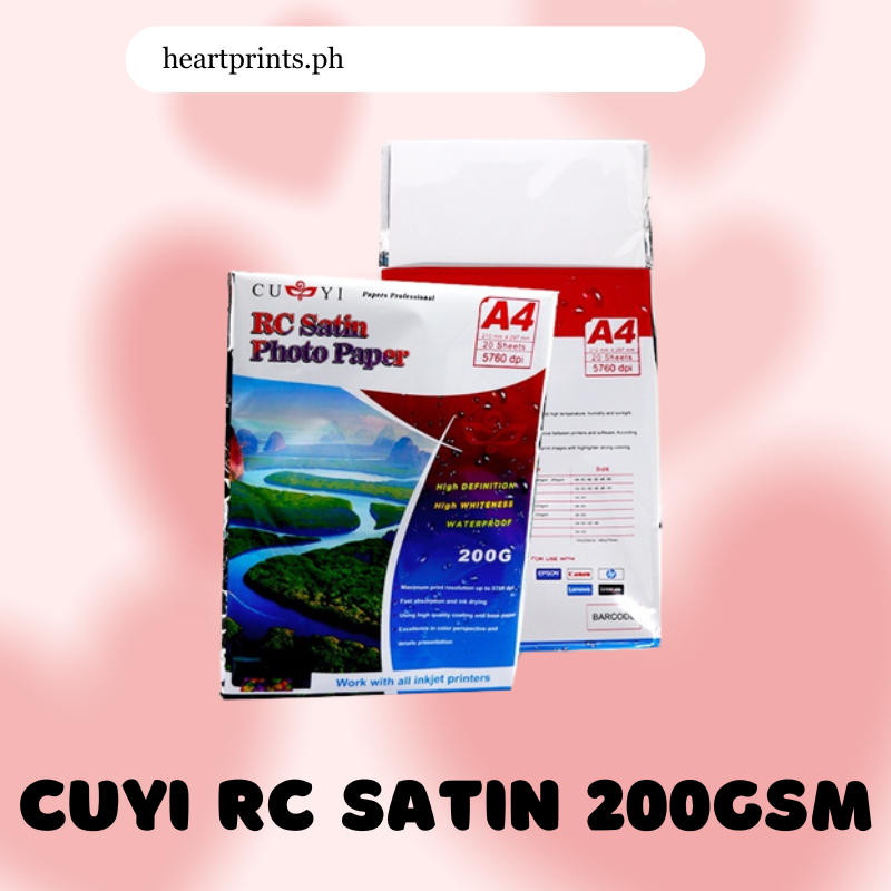 CUYI RC Satin RC High Glossy Inkjet Photo Paper No Backprint 200gsm