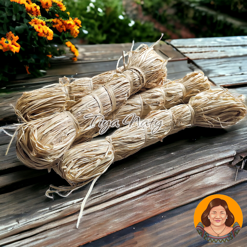 TIYA NATY 1-KILO Natural Raffia Fiber Buri Palm Grass Native Raw ...
