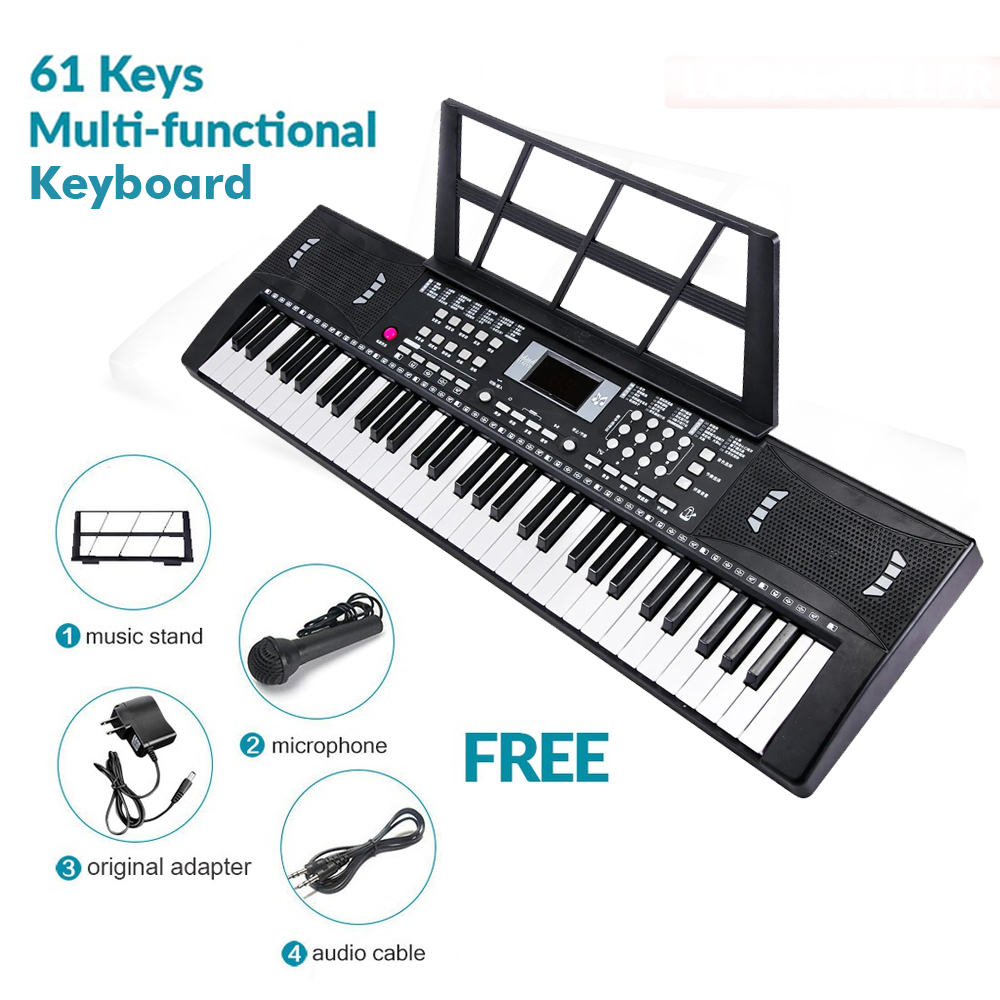 New 61 Keys Digital Electric Piano Digital Keyboard Piano Electronic Organ  with Mic Musical Instruments Gifts